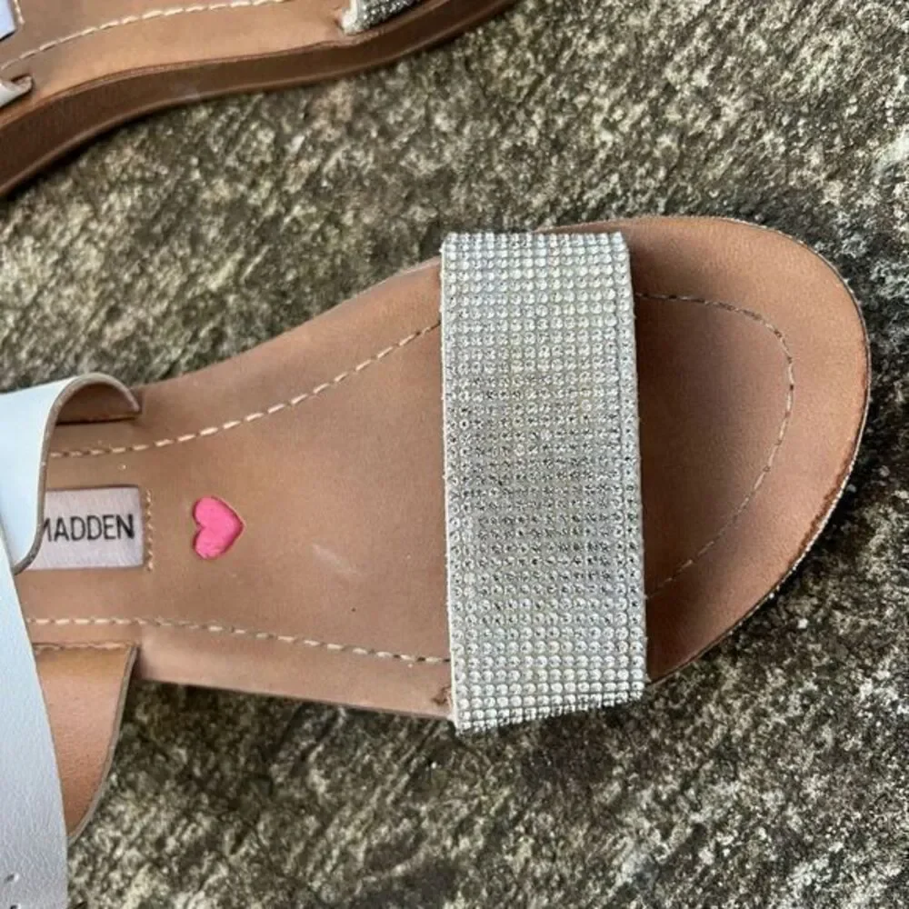 Steve Madden JPROBLER Girls Flat Sandal Sparkly Rhinestone Embellishment Size 2M